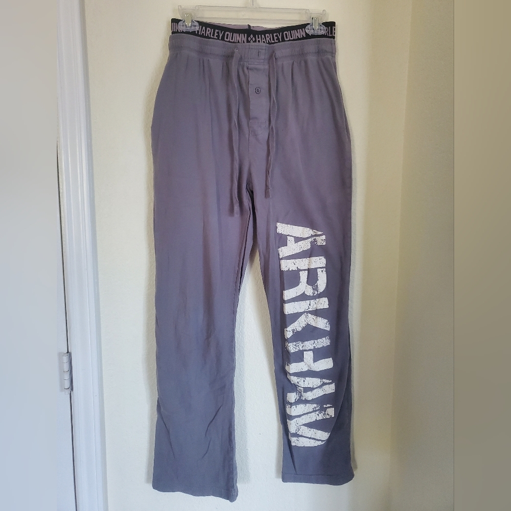 Gray Harley Quinn Arkham Lounge Pants Layered With Long Johns